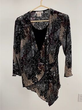 TRADITION Pull On Collarless Asymmetrical Top w. built in Tank Style Front VIDEO